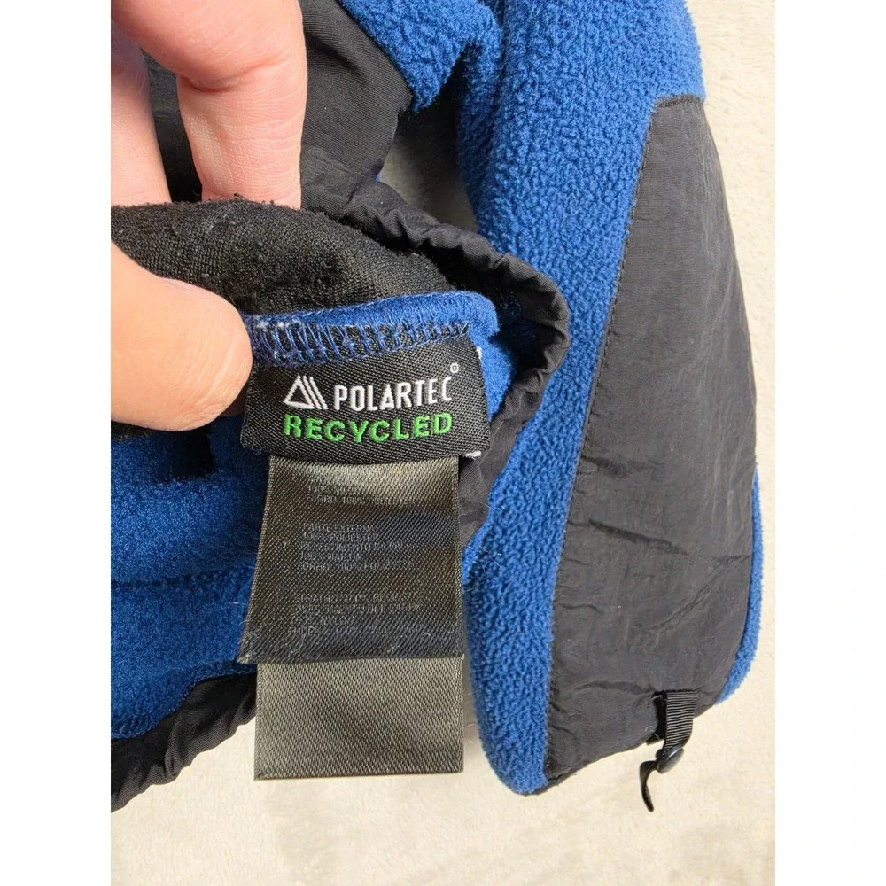 The North Face Denali Jacket Boys XS Blue Black Fleece Polartec Full Zip
